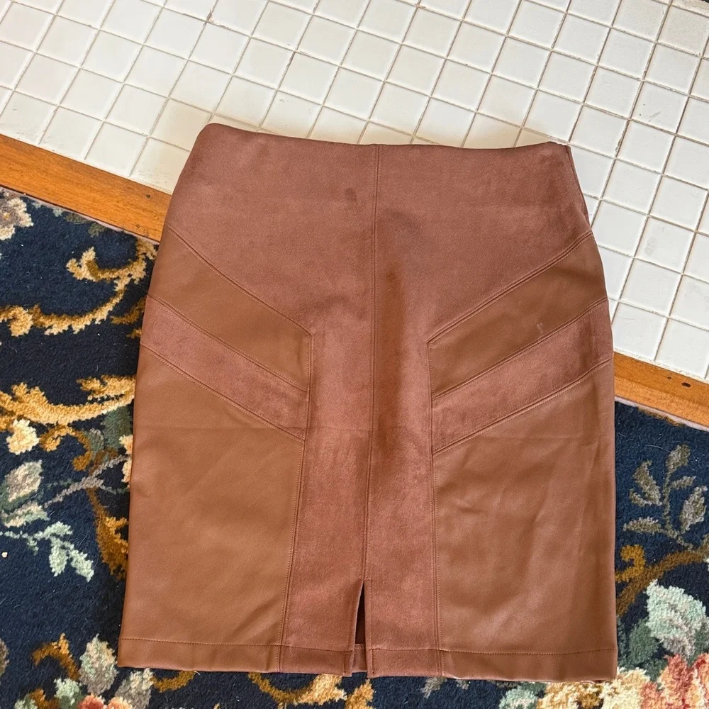 Marc New York Brown Faux leather Pencil Skirt- worn‎ a few times